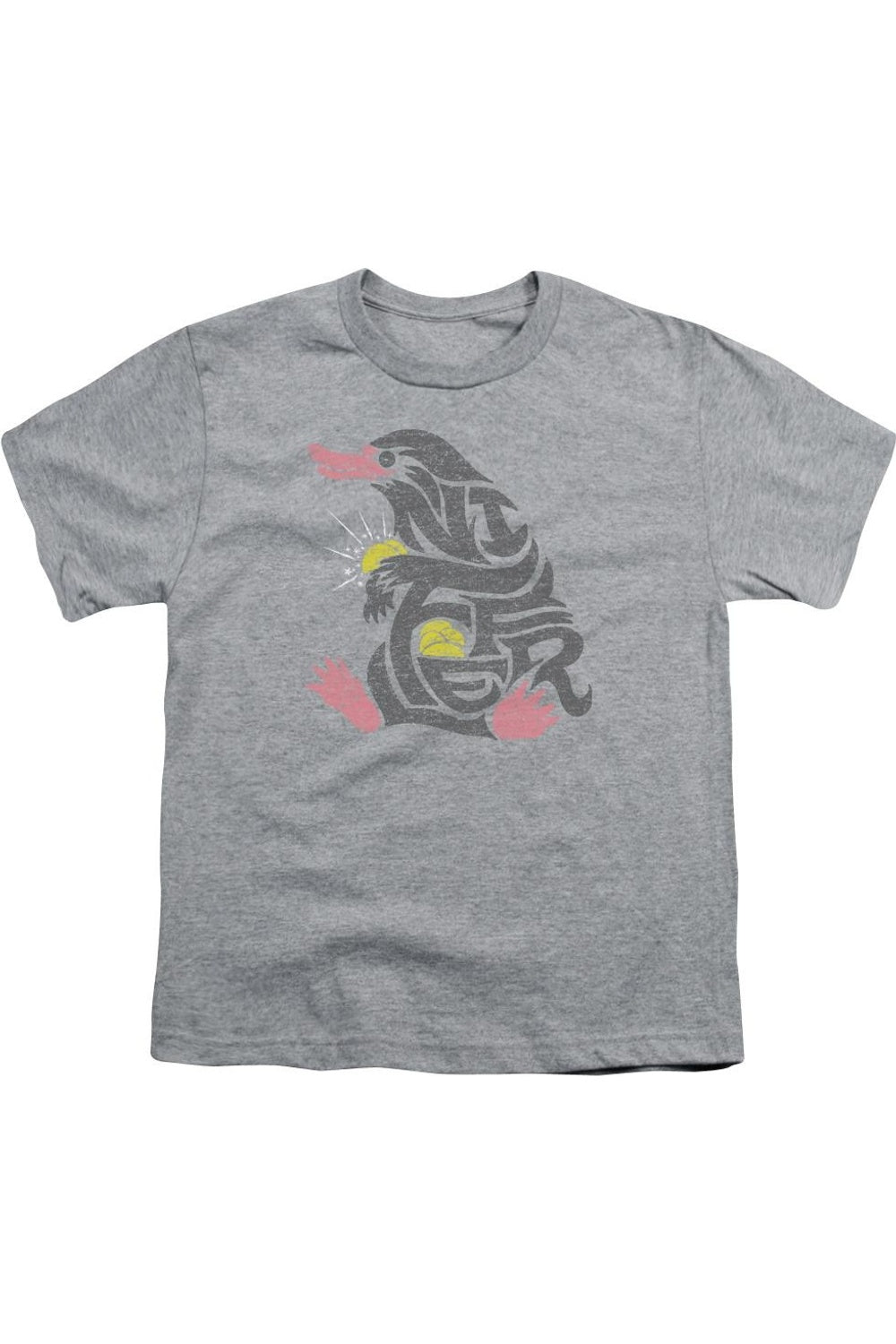 

Фантастические твари: Нюхлер, футболка с коротким рукавом для детей Gildan, Athletic Heather