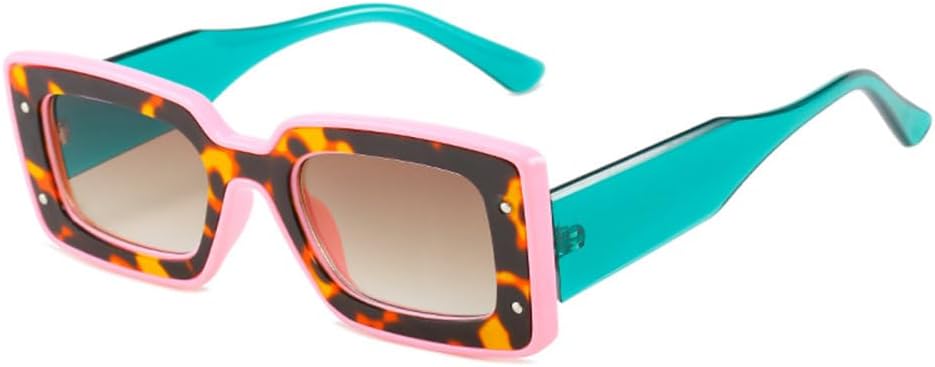 

Солнцезащитные очки прямоугольной формы 2027 года для женщин и мужчин, с разноцветными линзами с леопардовым принтом, винтажная оправа, защита от ультрафиолета UV400 MTZJH, C2