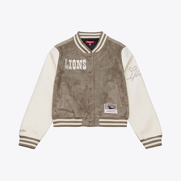 

Женская куртка-варенка Detroit Lions цвета загара на молнии Mitchell & Ness