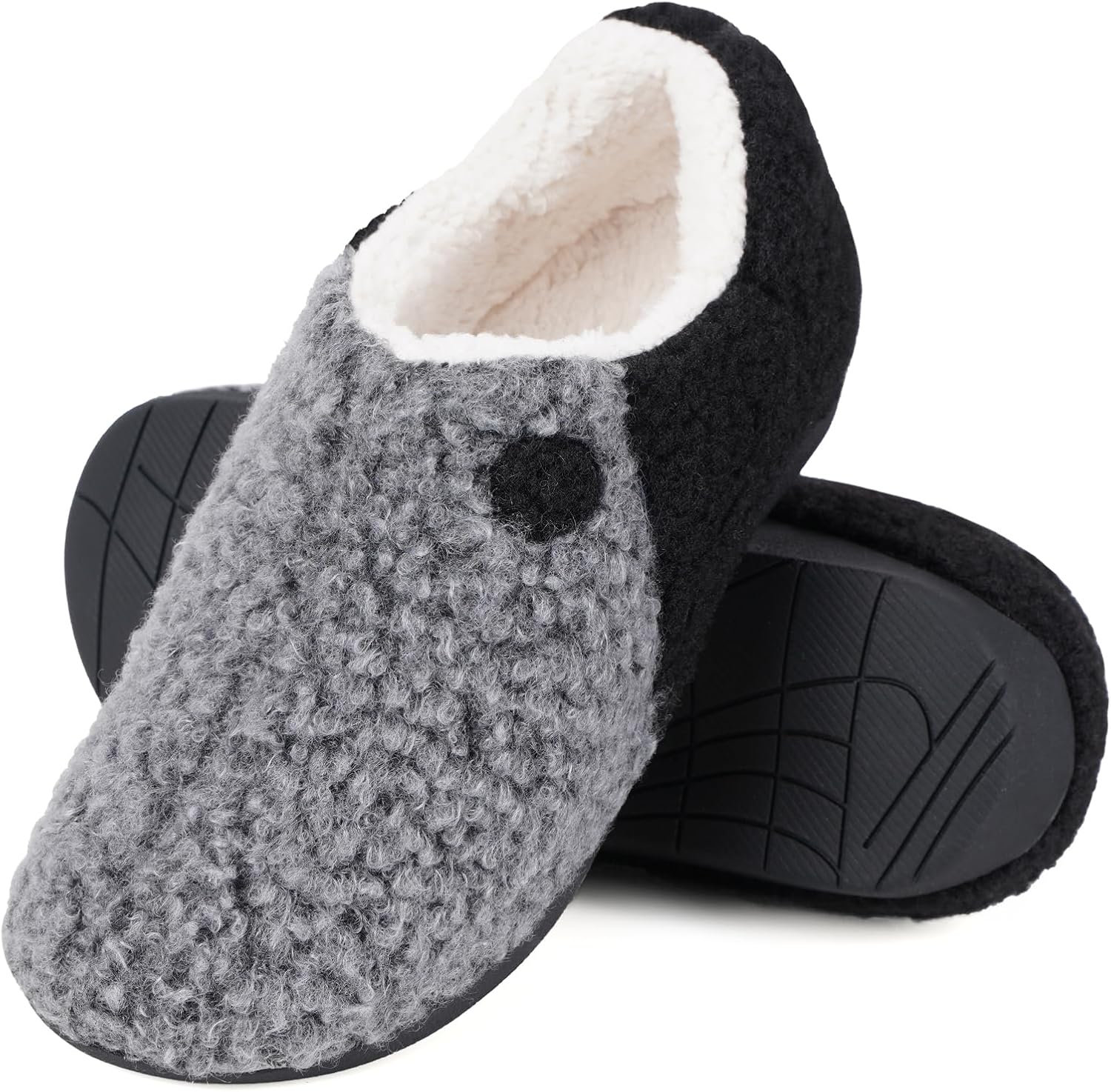 

Ортопедические тапочки ERGOfoot с поддержкой свода стопы для женщин и мужчин - мягкие домашние тапочки с облегчением при подошвенном фасците, закрытая пятка, мягкая подкладка из шерпы, темно-серый