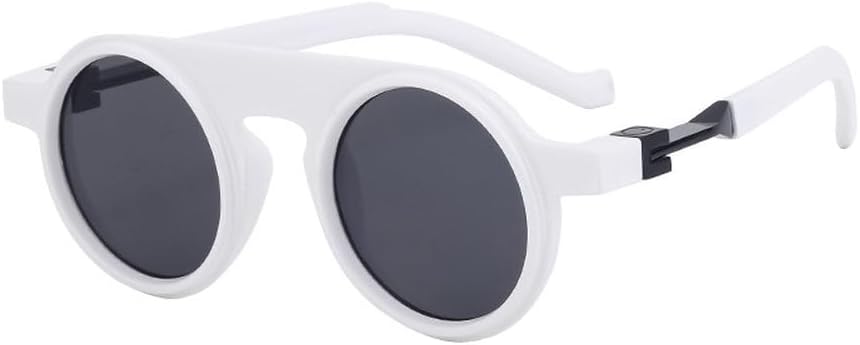 

Ретро круглые солнцезащитные очки для женщин и мужчин, модные мужские солнцезащитные очки для вождения, трендовые модели, защита от ультрафиолета UV400 TKKTLLT, White Black