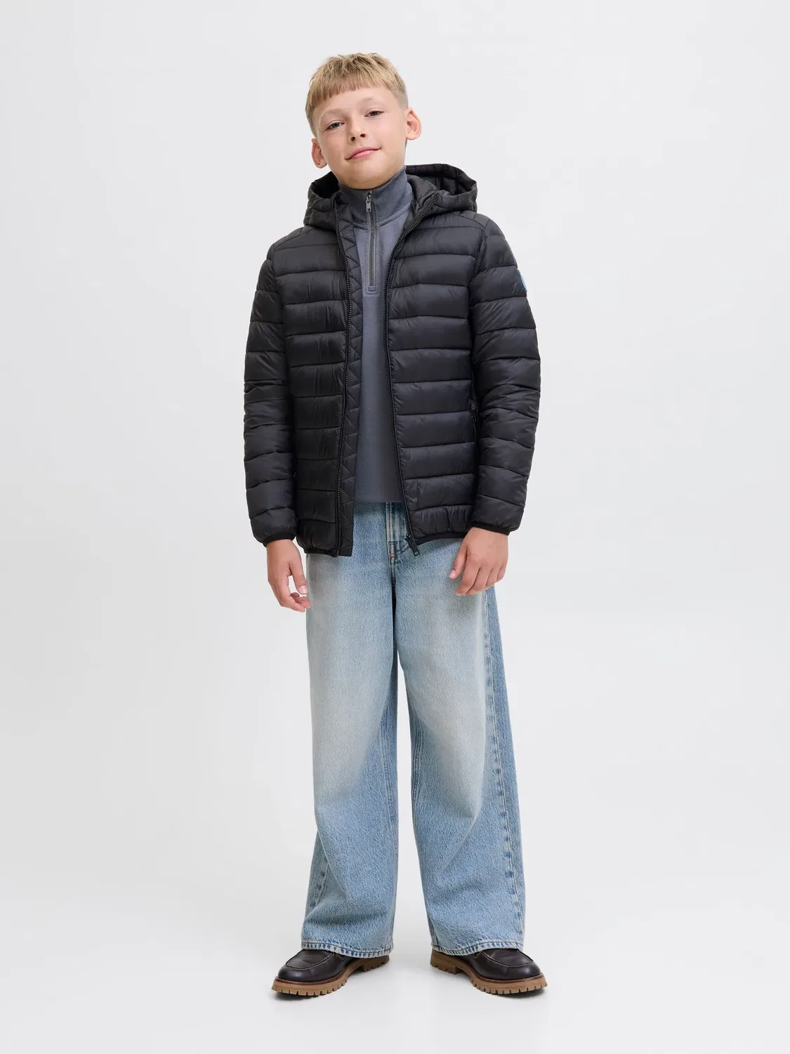 Стеганая куртка, легкая, JACK & JONES Junior, черный — фото 4