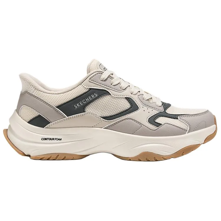 Street Breathable Support Height Increasing низкие массивные кроссовки для мужчин Skechers, бежевый — фото 3