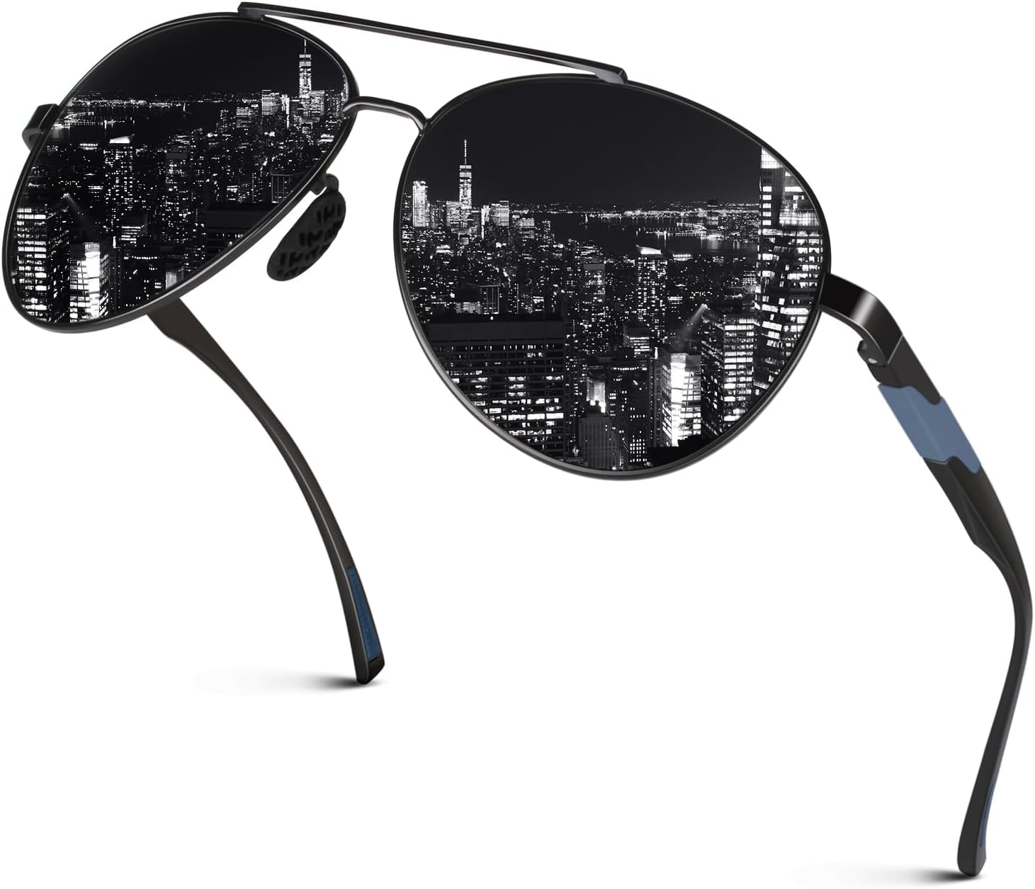 

Классические солнцезащитные очки GQUEEN в стиле милитари, пилотные, поляризованные, с пружинными шарнирами, алюминиево-магниевые, для мужчин и женщин, MOS1, G Black Frame/Black Lens