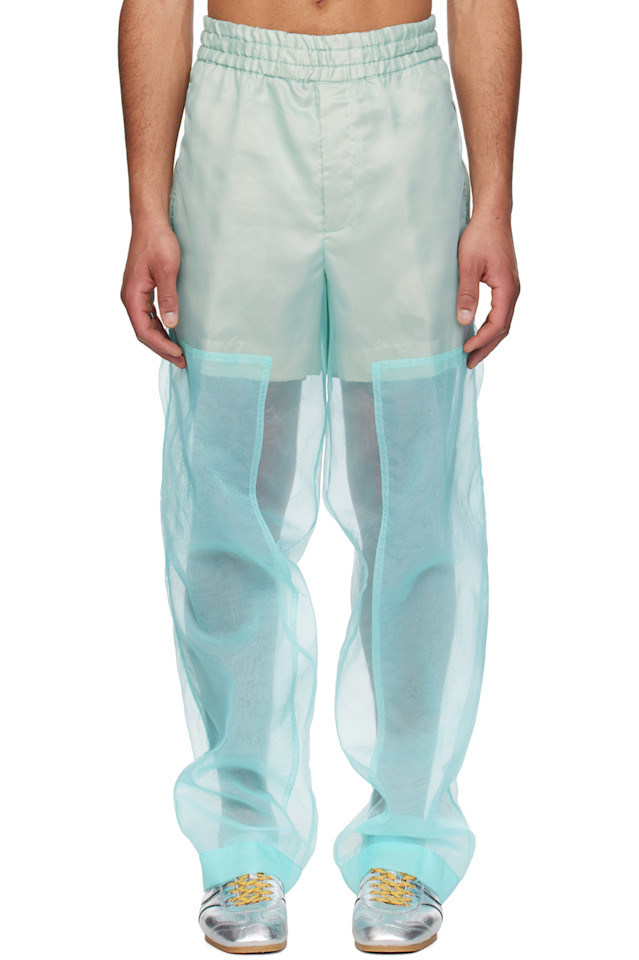 

Многослойные брюки Dries Van Noten, цвет turquoise