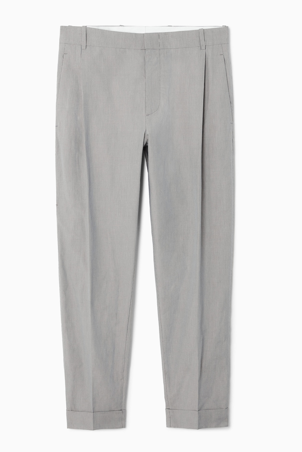 

Зауженные брюки 7/8 с мелким пепитом COS, цвет Beige/Houndstooth