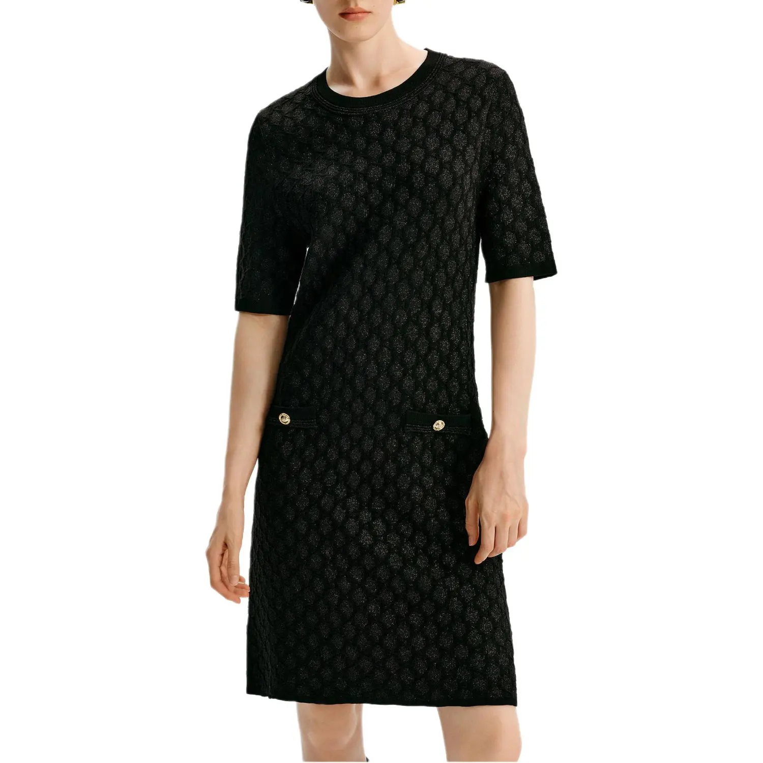 

KARL LAGERFELD / Karl Lagerfeld Jeans KARL LAGERFELD Женское черное платье с коротким рукавом