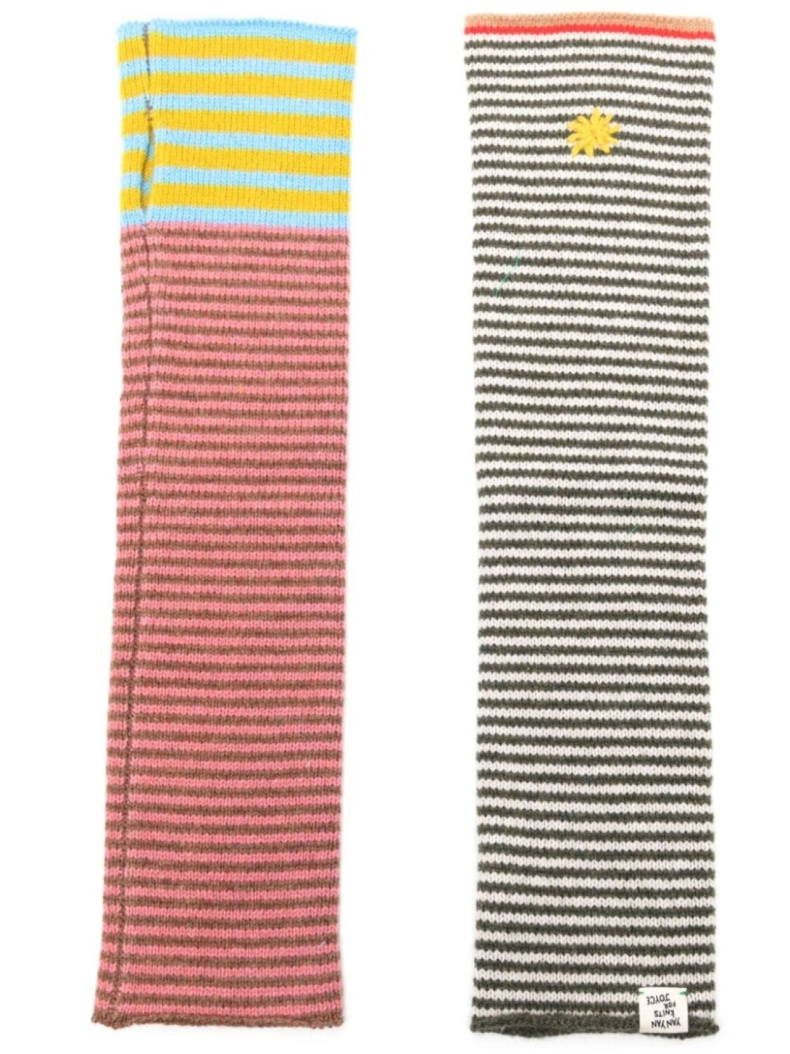 

Yanyan Knits перчатки с вышитым логотипом, мультиколор