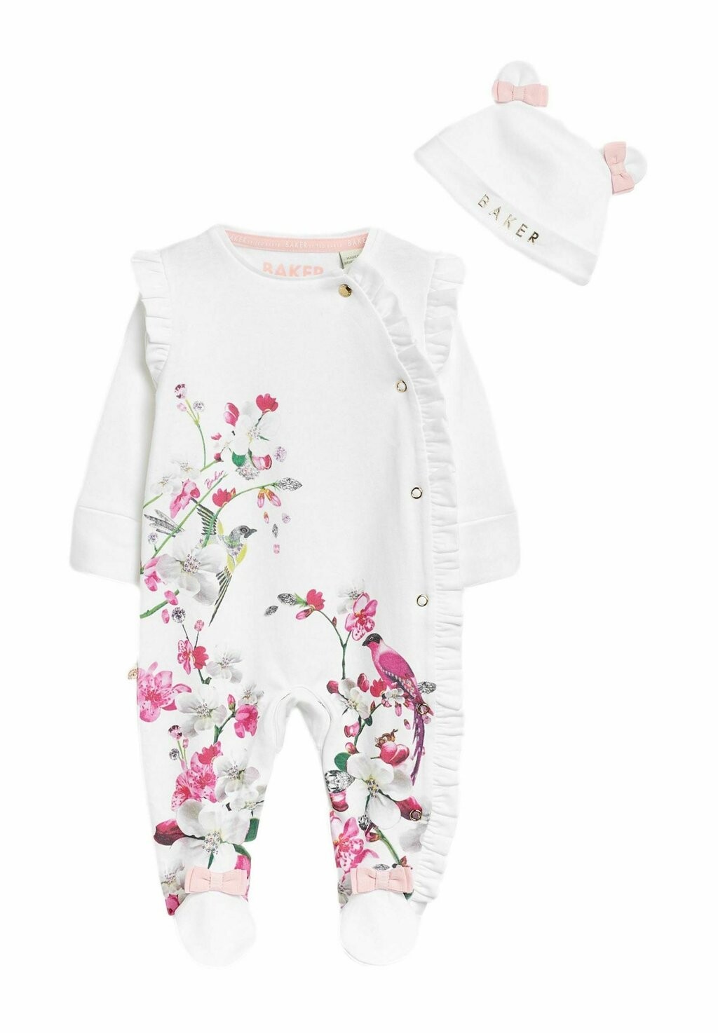 

Комбинезон FLORAL FRILL DETAIL, REGULAR FIT Baker by Ted Baker, белый