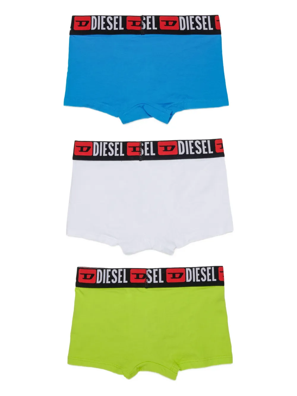 Боксеры с логотипом на поясе (набор из трех штук) Diesel Kids, синий — фото 2