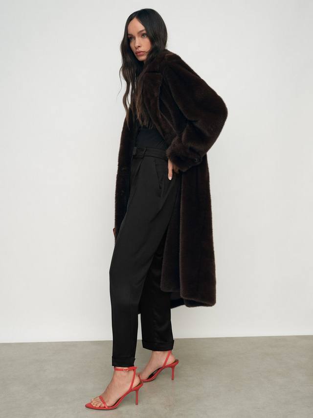 

Узкие брюки Petite Celia из сатина Reiss, Black