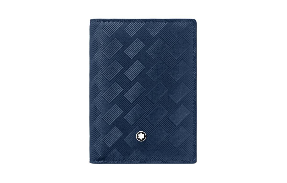 

MONTBLANC Мужской кожаный держатель карт, чернильно-синий