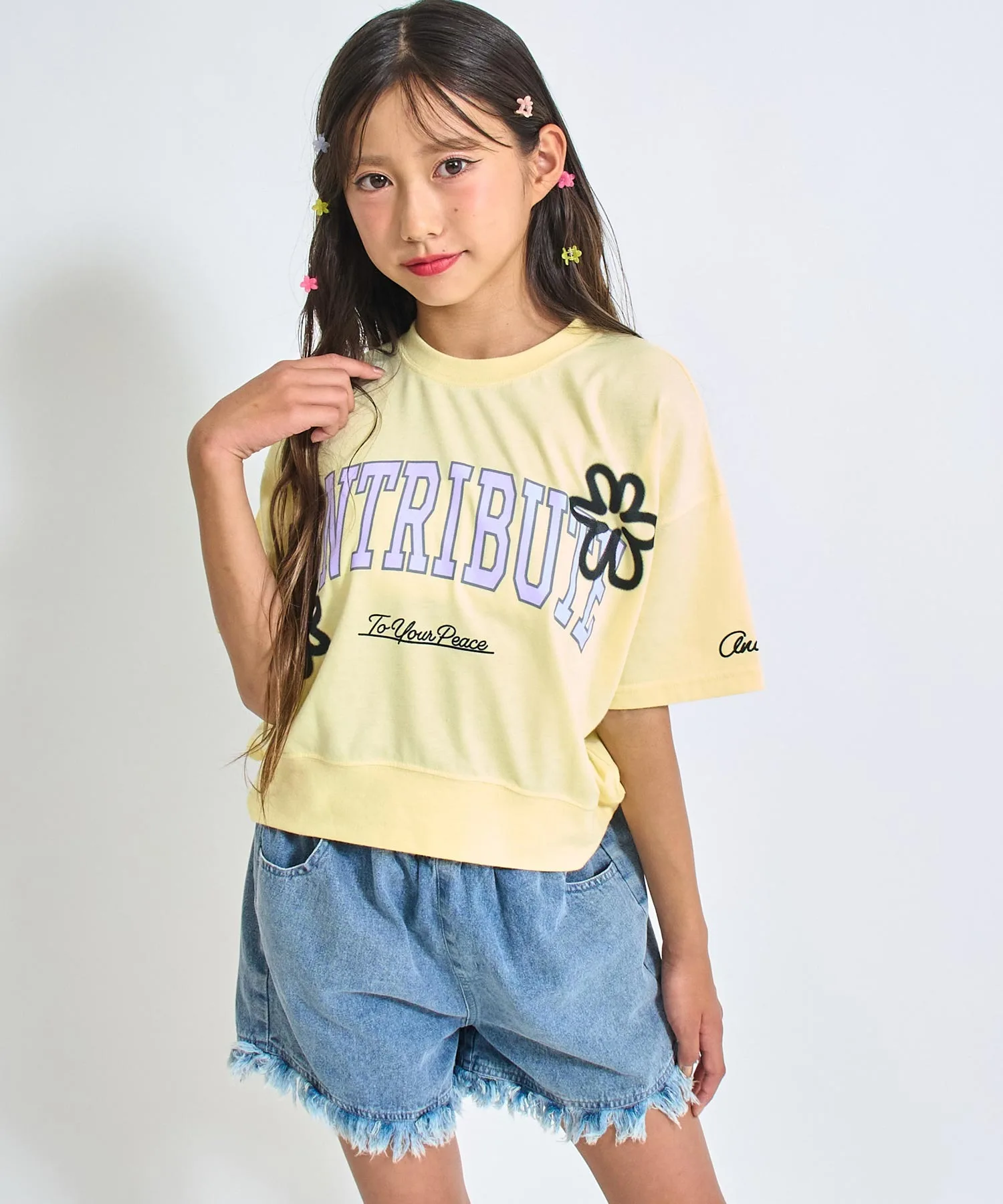 Детская футболка с цветочным принтом ANAP GiRL жёлтая