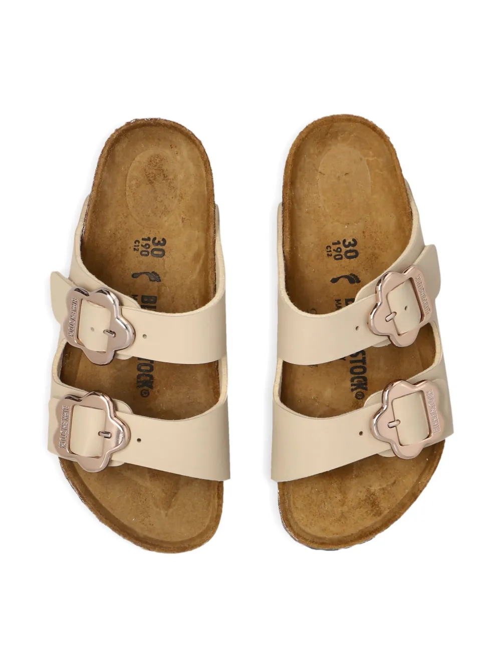 Босоножки с пряжкой-цветком Birkenstock Kids, нейтральный — фото 4