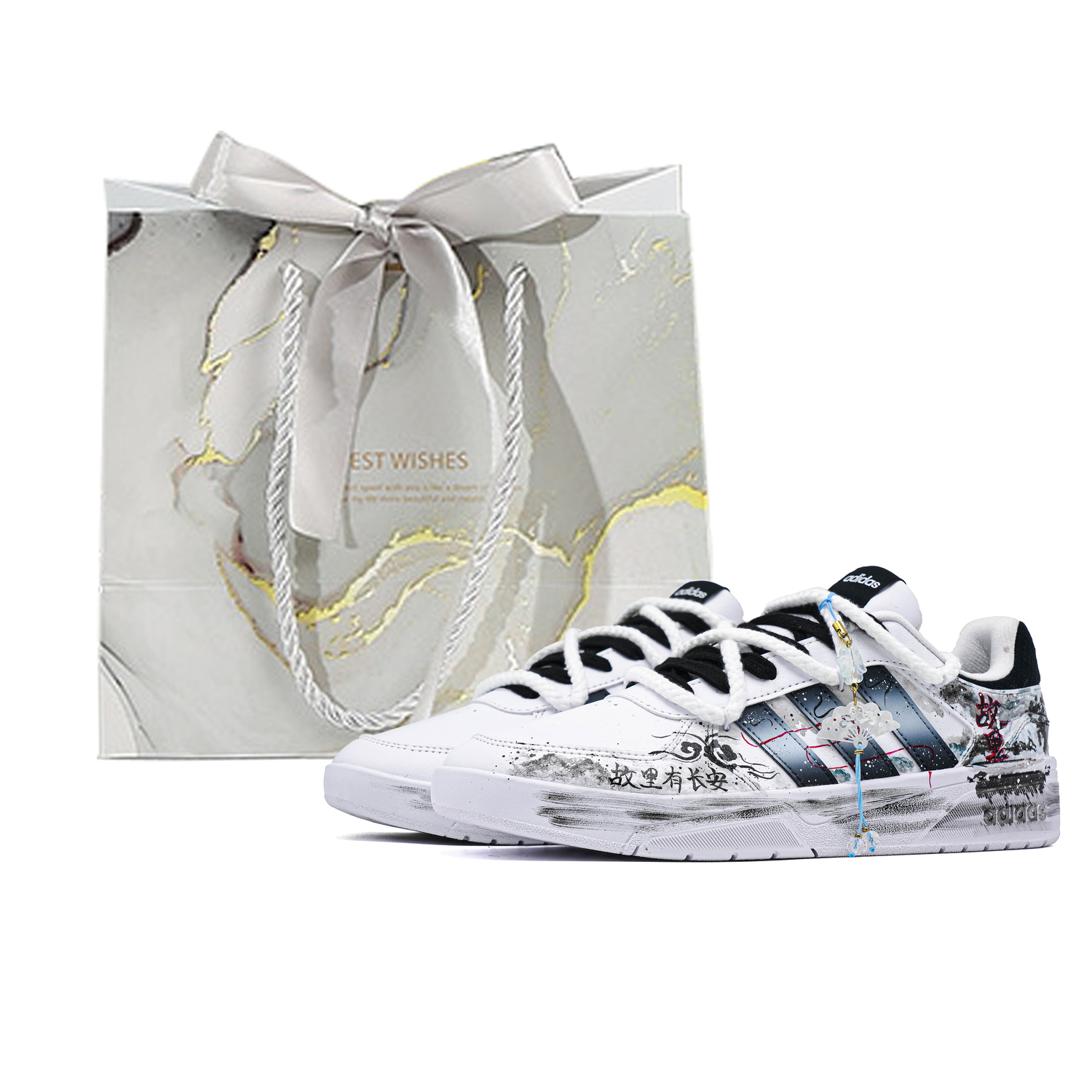 

Adidas Neo Кроссовки для тренировки Courtbeat Returning To The Hometown Of Chang'an абразивостойкие низкие unisex black white