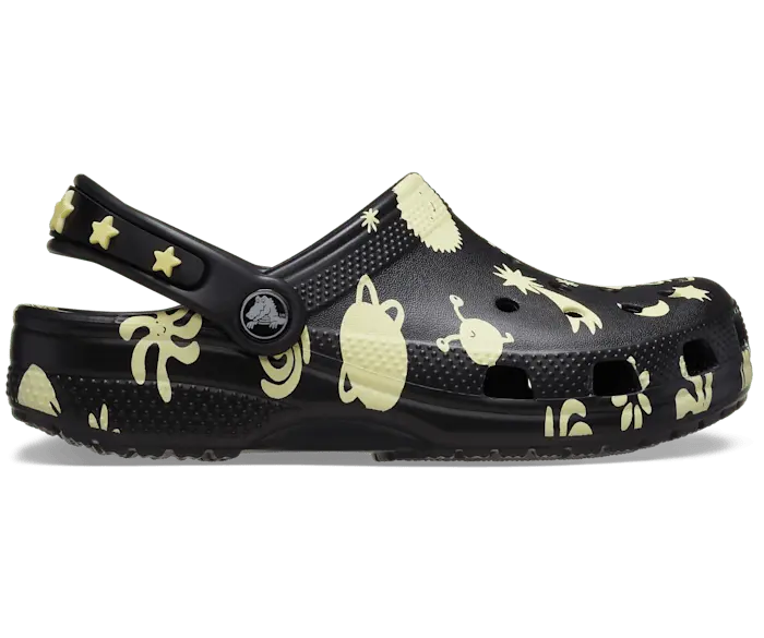 

Классические светящиеся в темноте космические сабо для малышей Crocs, черный