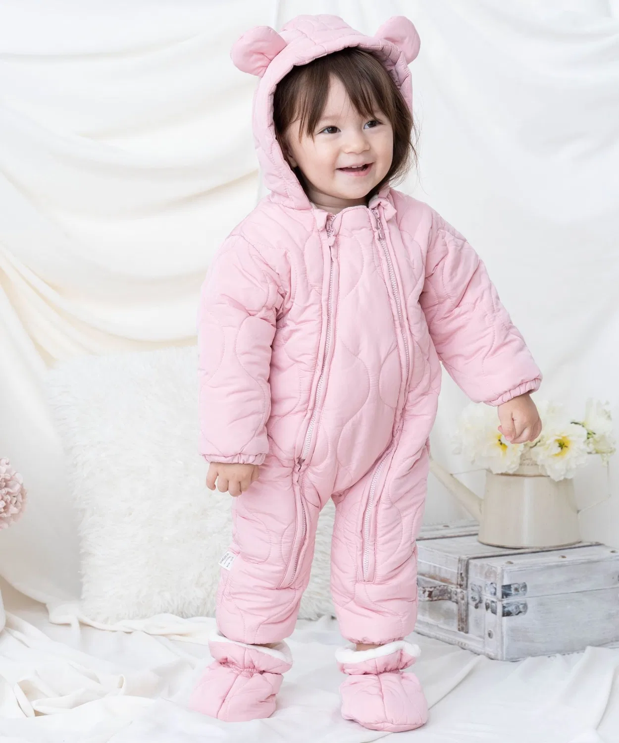 Комбинезон-зверушка стёганый Sweet Mommy розовый
