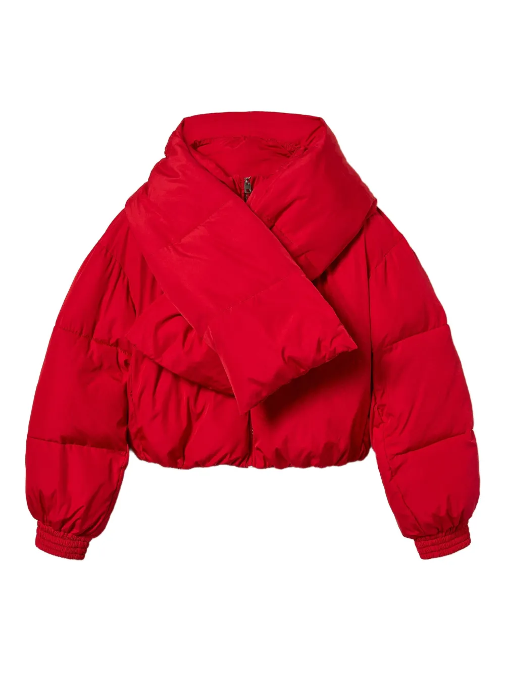 

Бомбер-пуховик с шарфом Twinset, красный