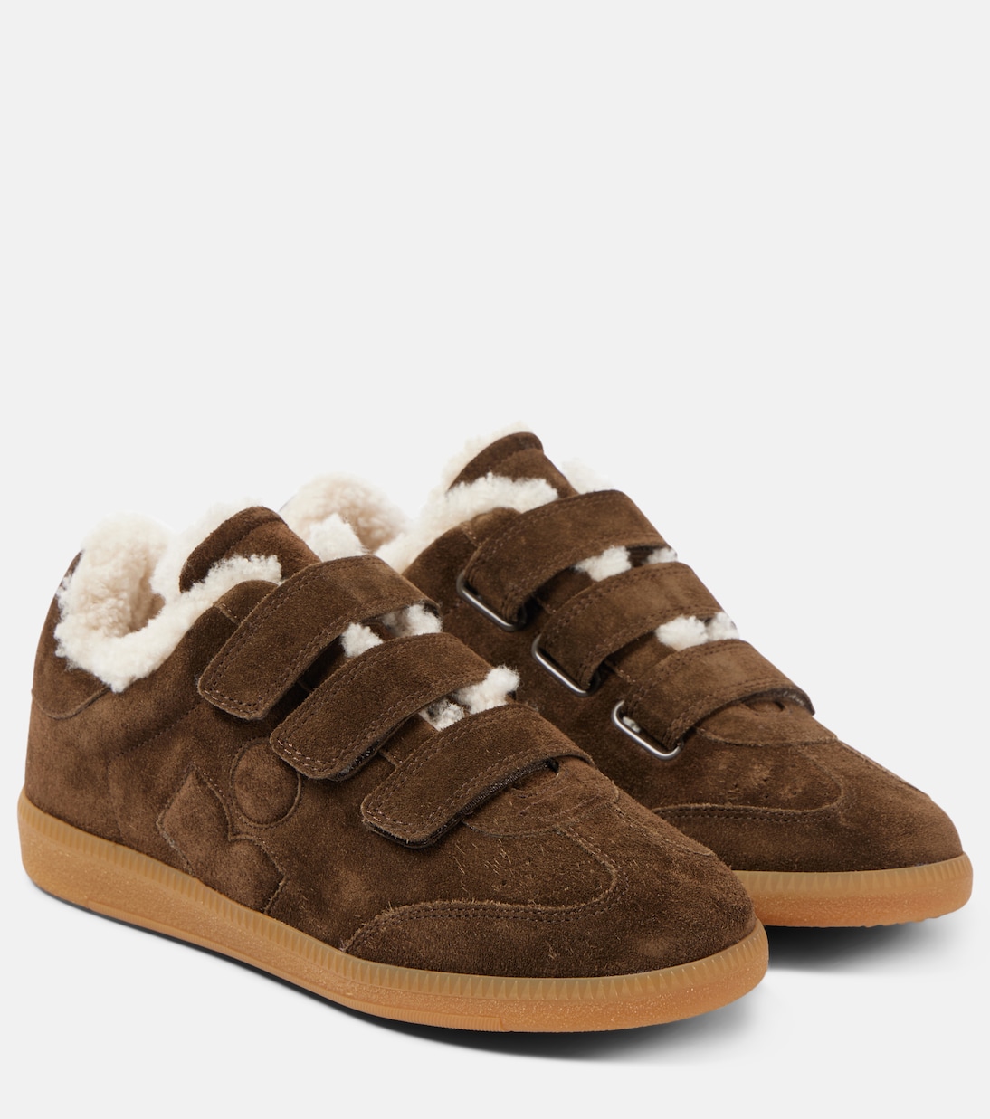 Замшевые кроссовки Beth с отделкой из овчины Isabel Marant, бронзовый