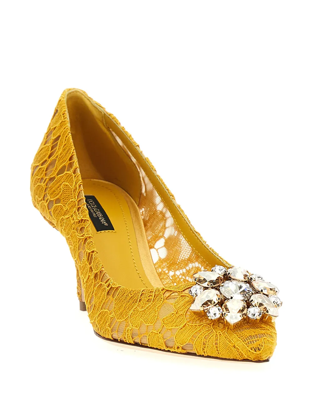 Кружевные туфли-лодочки Bellucci DOLCE & GABBANA, желтый — фото 2