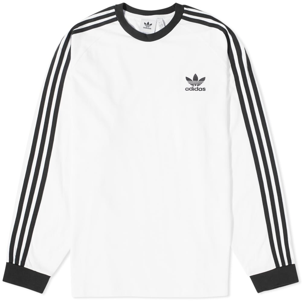 

Футболка Adidas с длинным рукавом и 3 полосками, белый