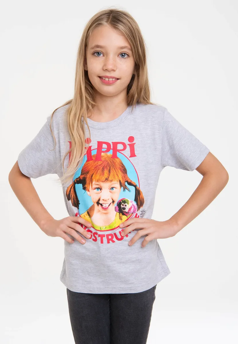 

Футболка Logoshirt "Пеппи Длинныйчулок" с лицензионным принтом, цвет Grau-Meliert