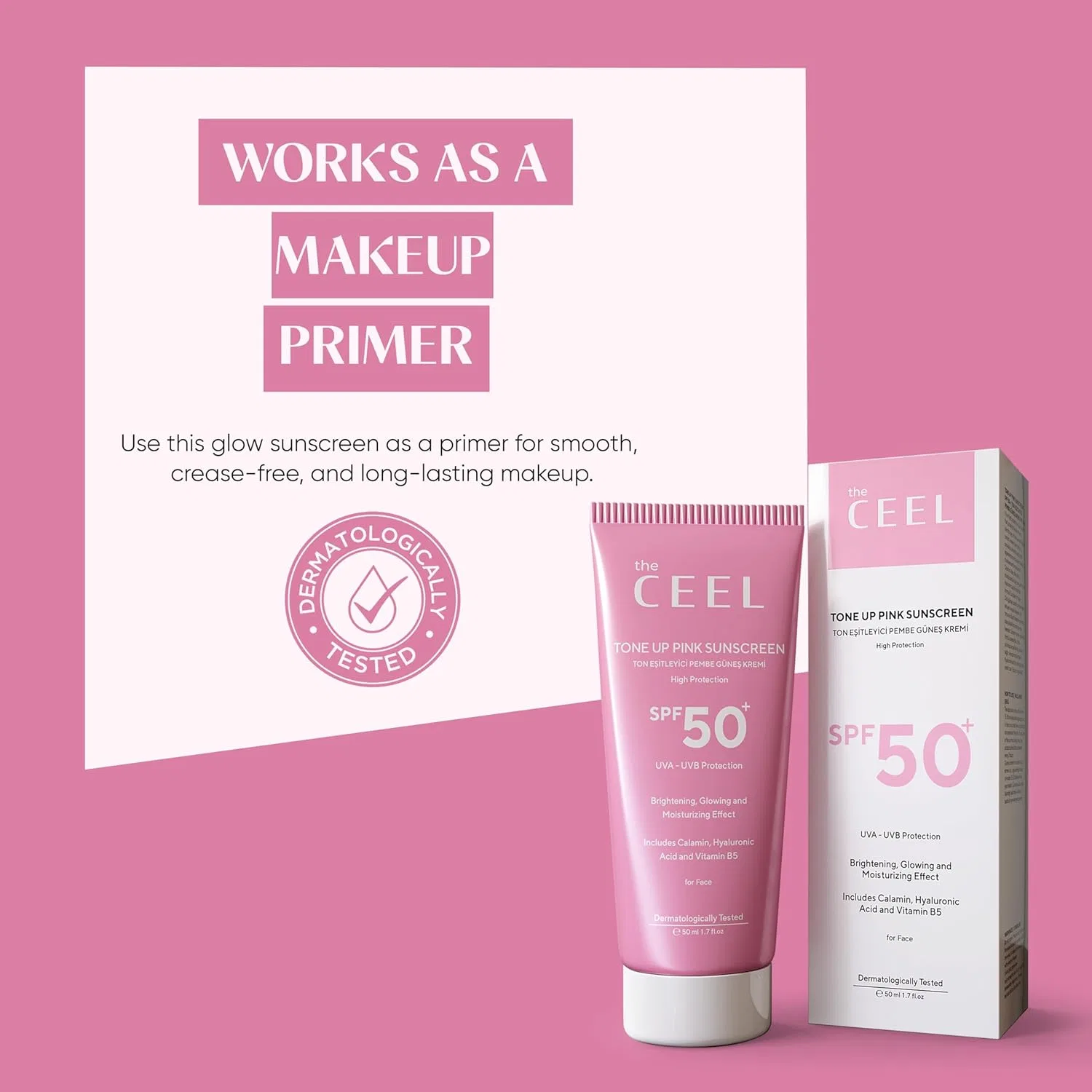 Розовый солнцезащитный крем «Tone Up Sun Cream SPF 50+» от The Ceel The Ceel — фото 3