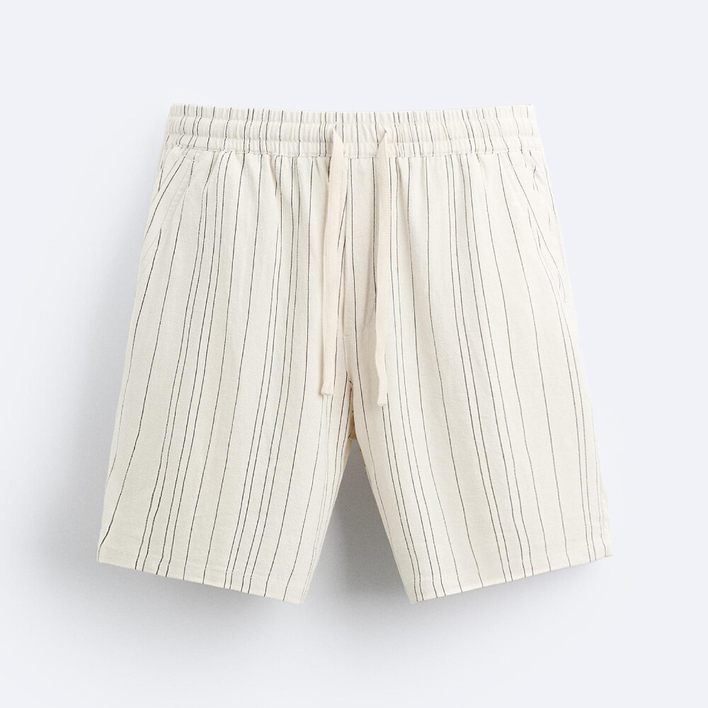

Шорты Zara Viscose - Linen, светло-бежевый