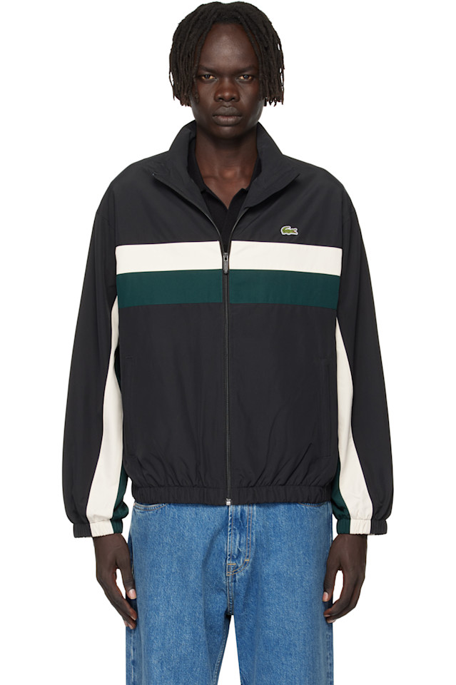 

Lacoste Черная спортивная куртка с цветовыми блоками