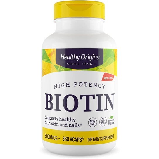 

Высокоэффективный биотин Healthy Origins, 5000 мкг, 360 растительных капсул