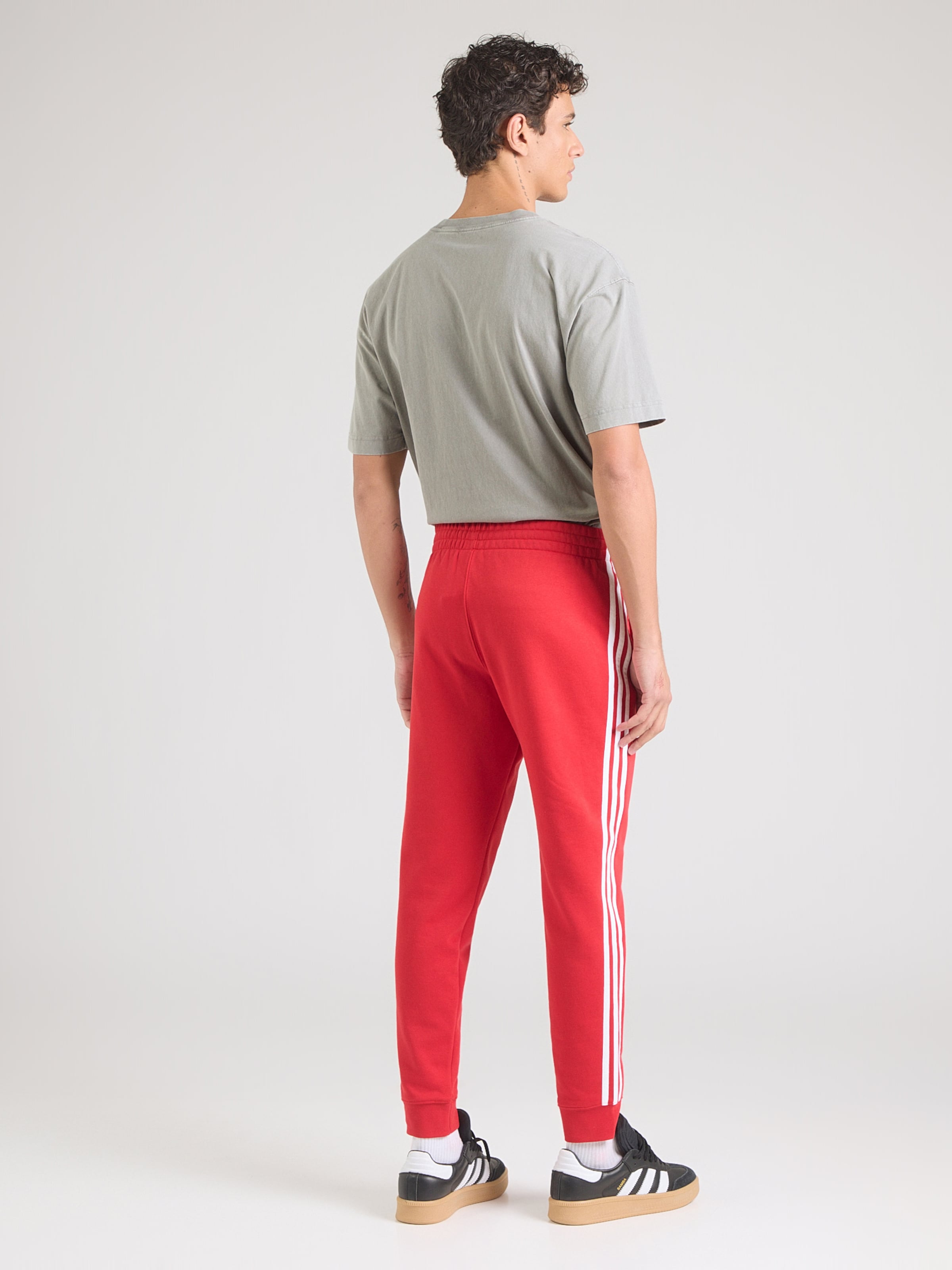 Adidas Originals Брюки с зауженным низом в красном цвете — фото 4