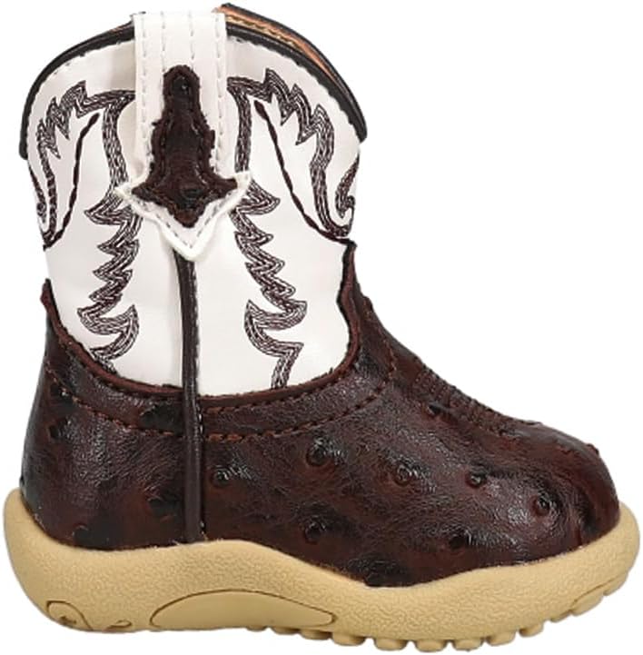 

Детские повседневные ботинки Roper Kids Boys Bumps из искусственной страусиной кожи с квадратным носком до середины голени - коричневые