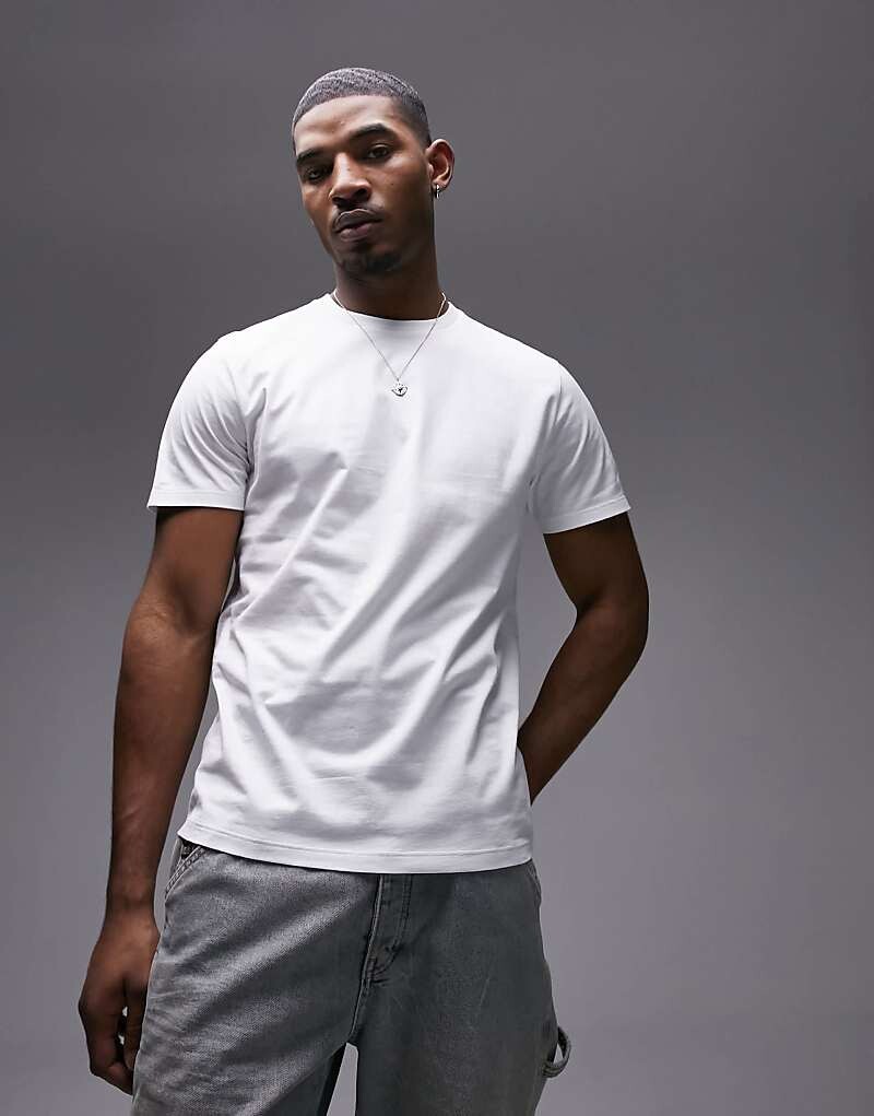 

Белая базовая футболка Topman обычного кроя
