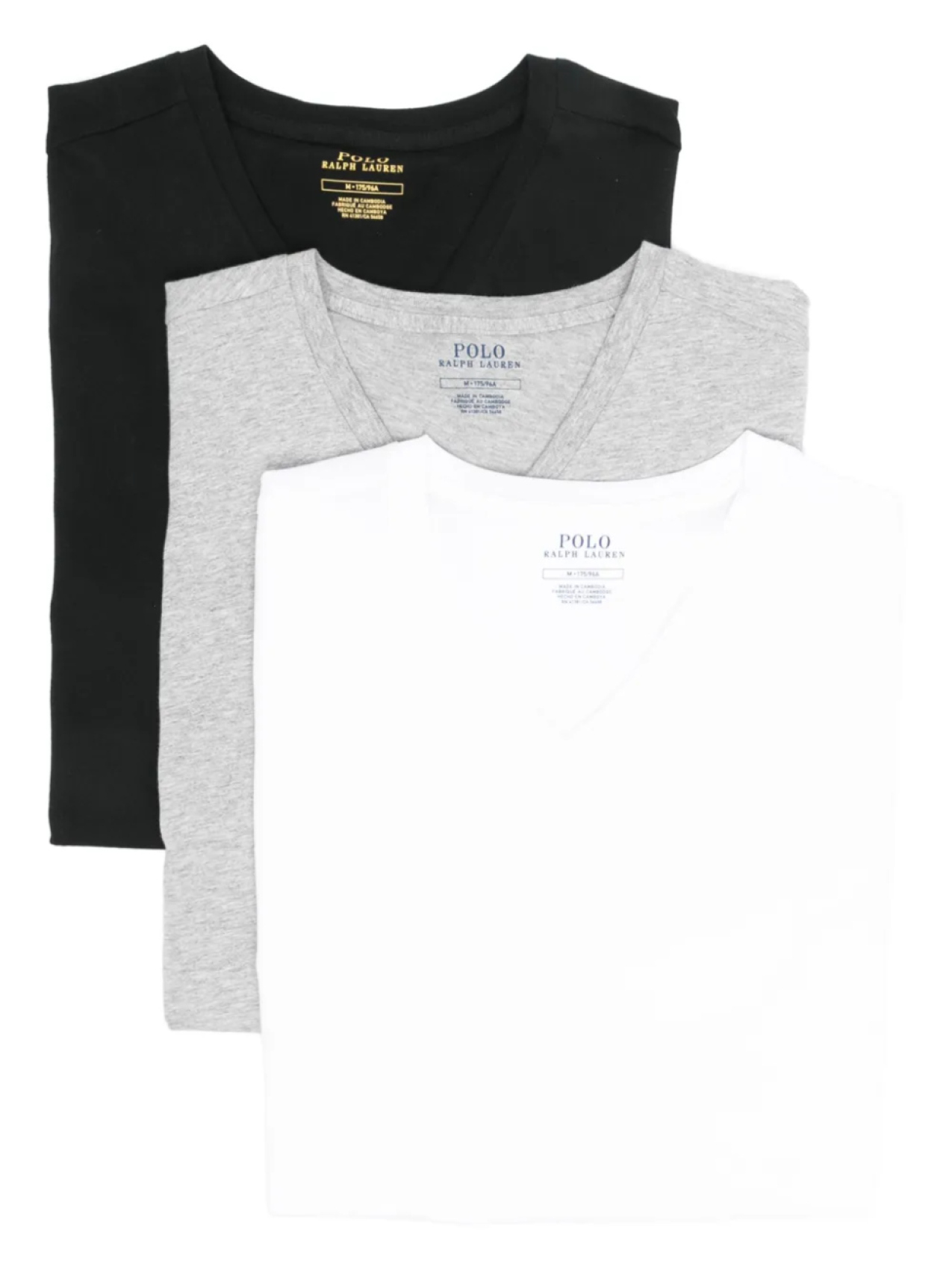 

Polo Ralph Lauren комплект из трех футболок с V-образным вырезом, черный