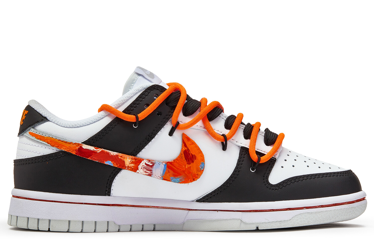 

Кроссовки Nike Dunk Skateboarding Shoes Men Low-top Black/white/orange, черный