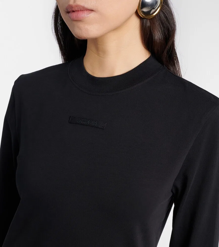 Футболка из хлопкового трикотажа с логотипом Jacquemus, черный — фото 4