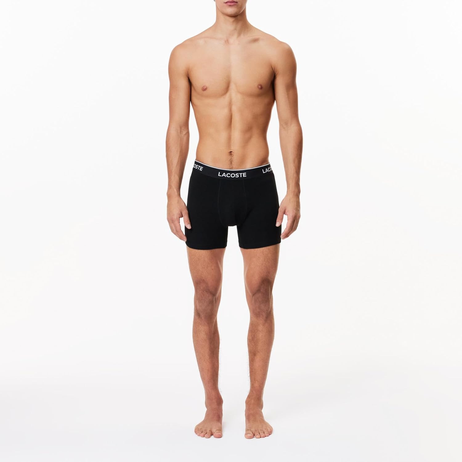 Lacoste мужские боксеры 3 шт, Black With Black Waistbands — фото 2
