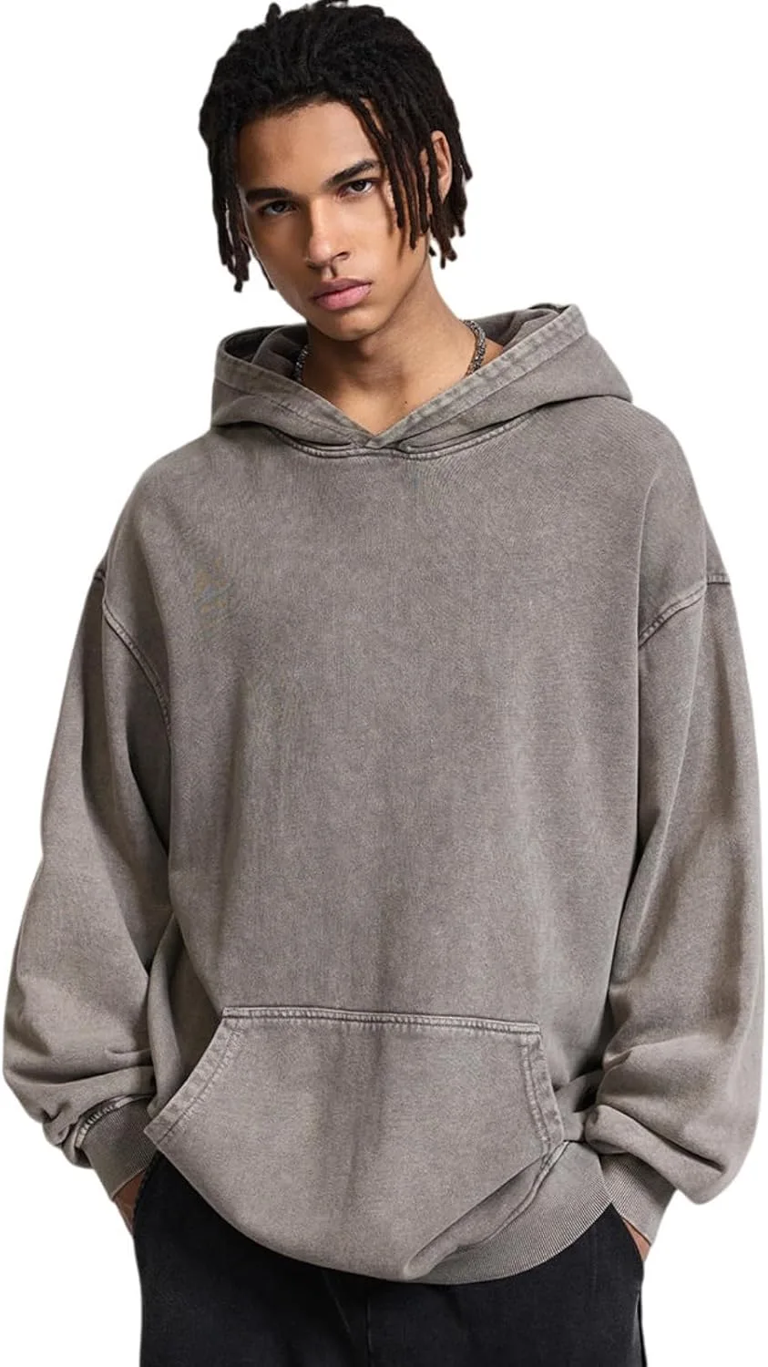 

Мужской Y2K оверсайз свитшот с капюшоном, классический кислотный оттенок