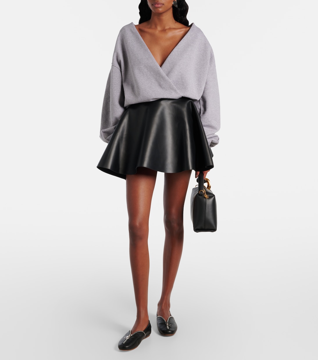 Байкерские кожаные балетки JW Anderson, черный — фото 3