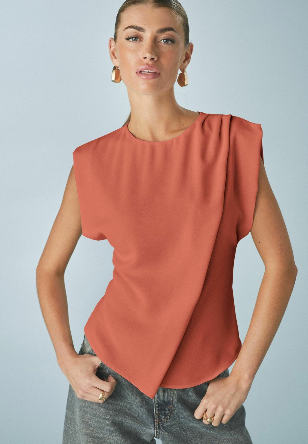 

Блуза REGULAR FIT SHORT SLEEVE ASYMMETRIC Next, оранжевый