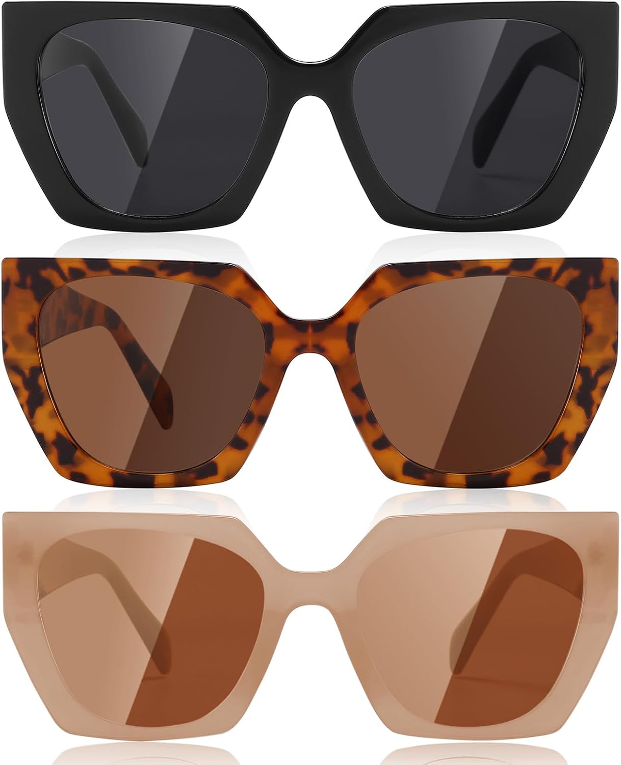 

Солнцезащитные очки Dollger Polarized Big Trendy Square Cat Eye для женщин, модные, стильные, в стиле ретро, ​​дизайнерские, с защитой от УФ-излучения UV400, B1:black+ Leopard Print+ Transparent Pink