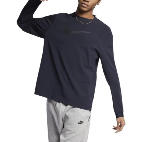 Толстовка Nike teck pack round collar long sleeves shirt 'Dark grey', серый — фото 3