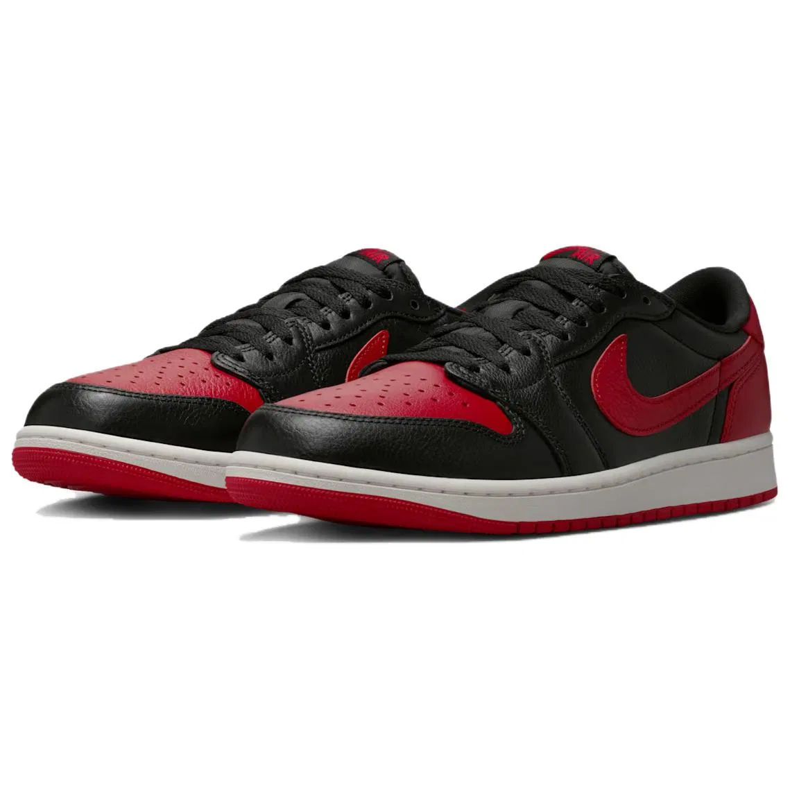 Кроссовки баскетбольные ретро Jordan Air 1 Low Black Red White — фото 4