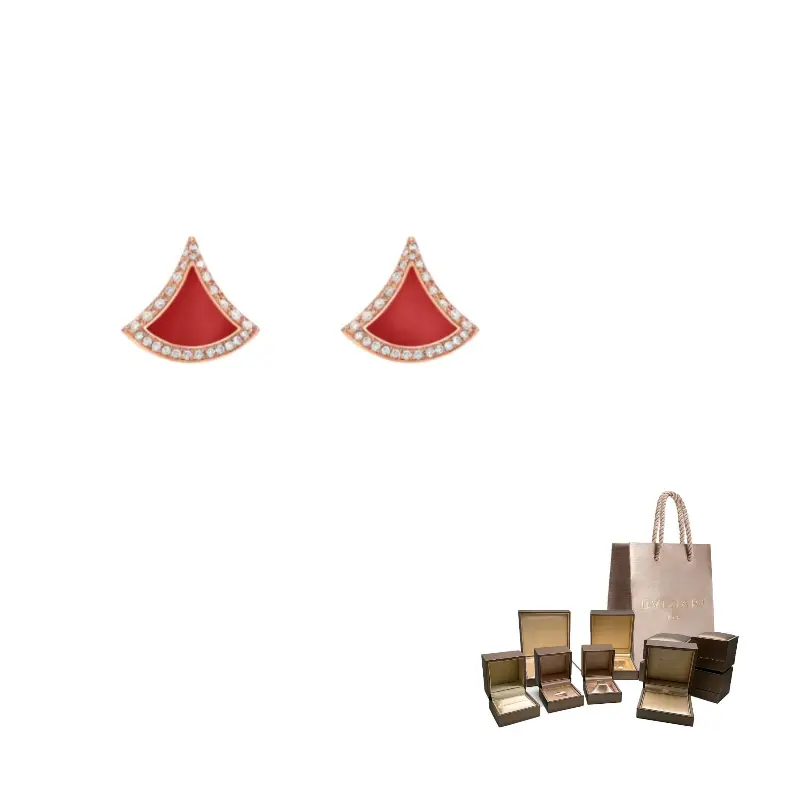 

BVLGARI Серьги из розового золота 18 карат для женщин красные