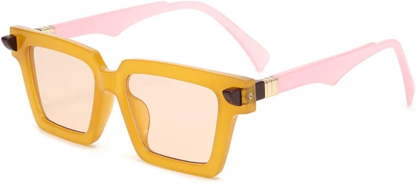 

Солнцезащитные очки в стиле ретро, ​​с пружинными дужками. Идеально подходят для прогулок, путешествий, создания модных образов и защиты от УФ-излучения TKKTLLT, Orange Pink