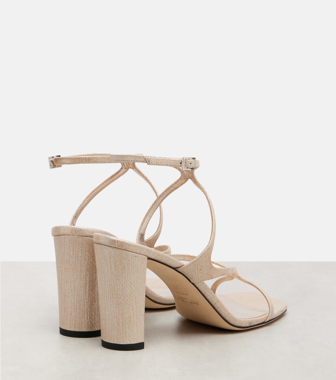Ази 85 сандалии из металлизированной кожи Jimmy Choo, Soft Gold — фото 2