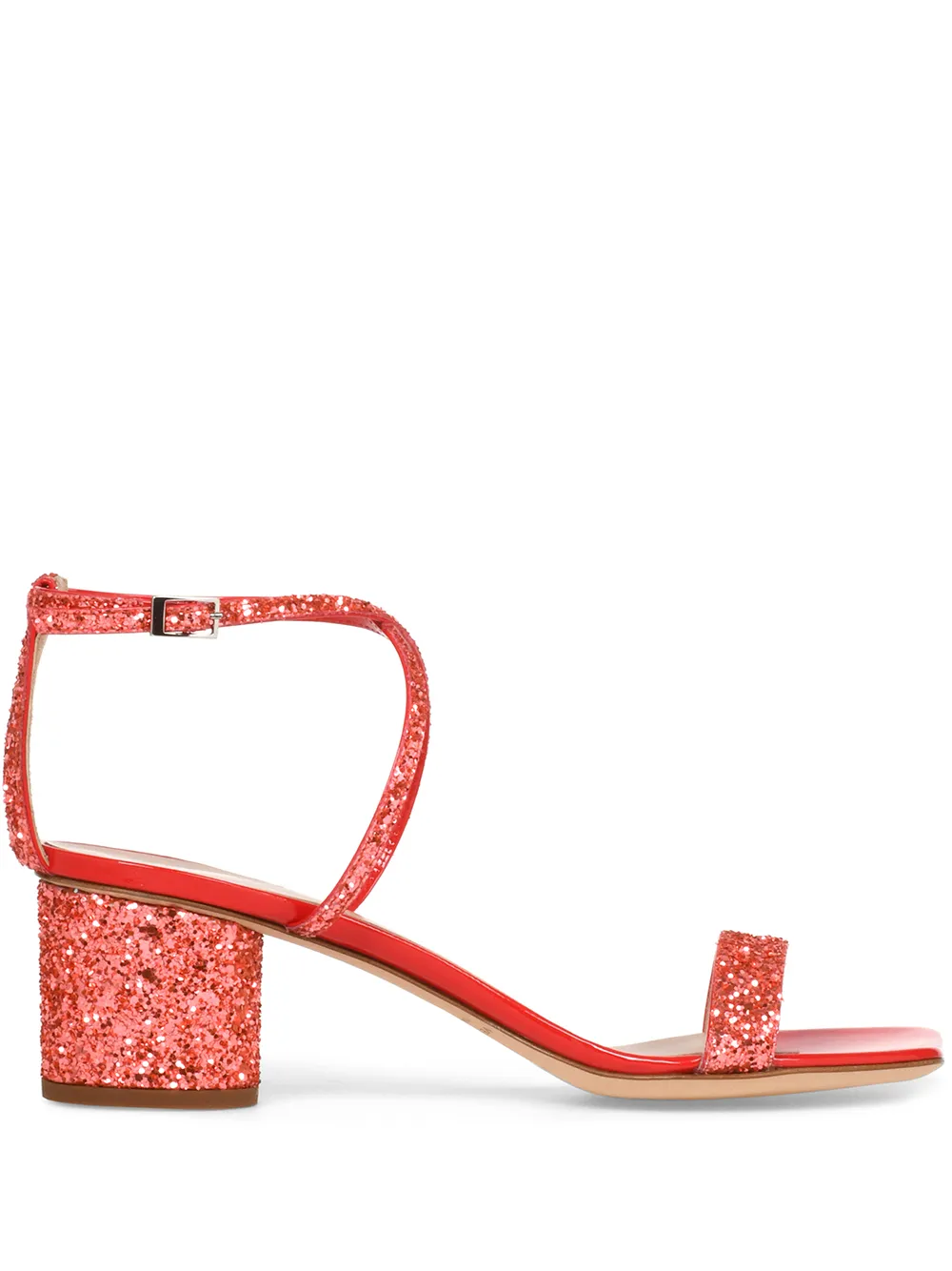 Босоножки Tara с блестками Giuseppe Zanotti, красный