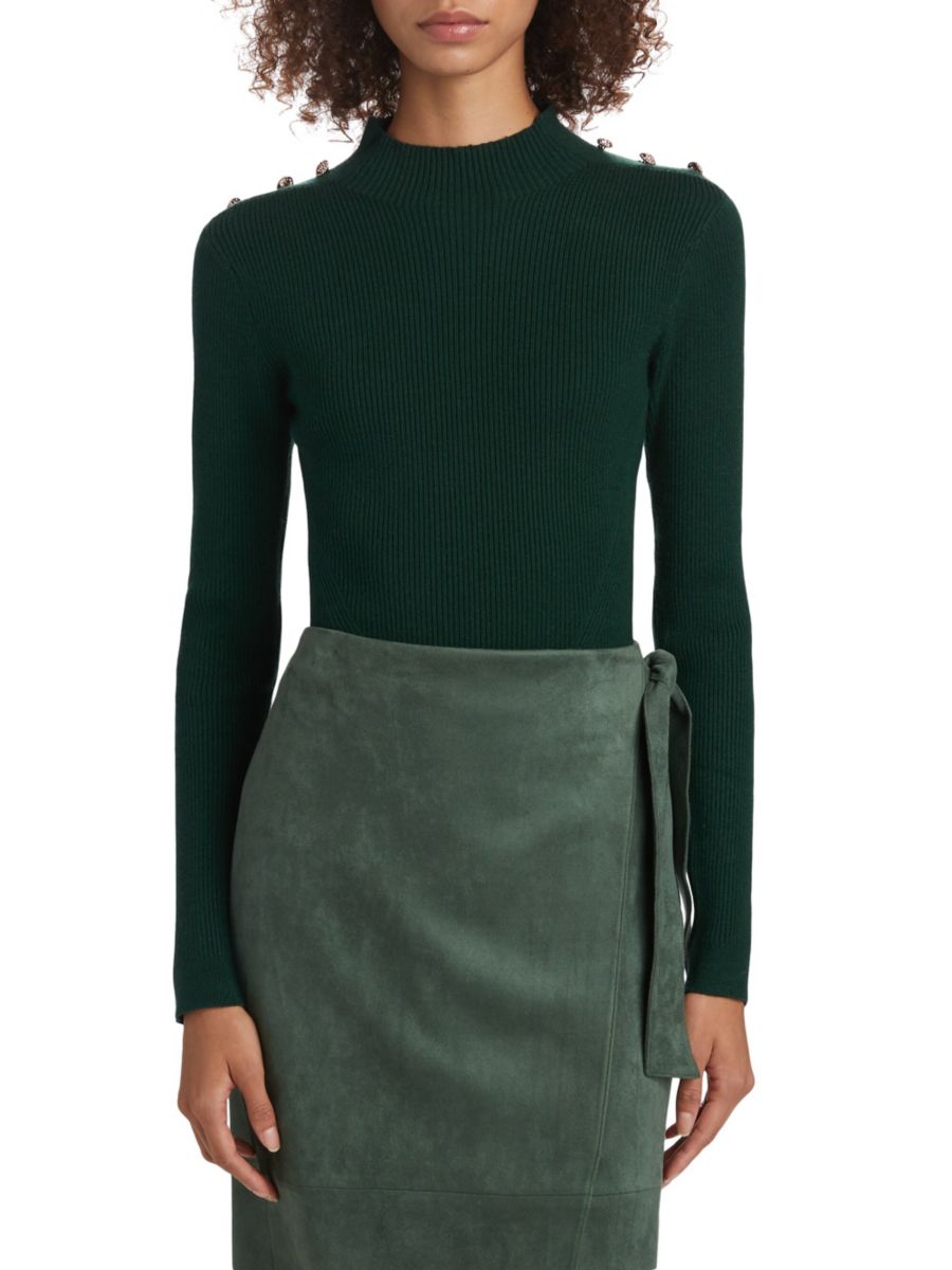 

Водолазка Yana из трикотажного полотна в рубчик Elie Tahari, цвет Juniper