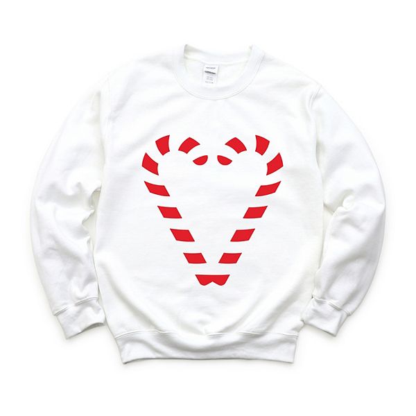 

Свитшот женский с принтом Candy cane heart Simply Sage Market, White, Белый, Свитшот женский с принтом Candy cane heart Simply Sage Market, White
