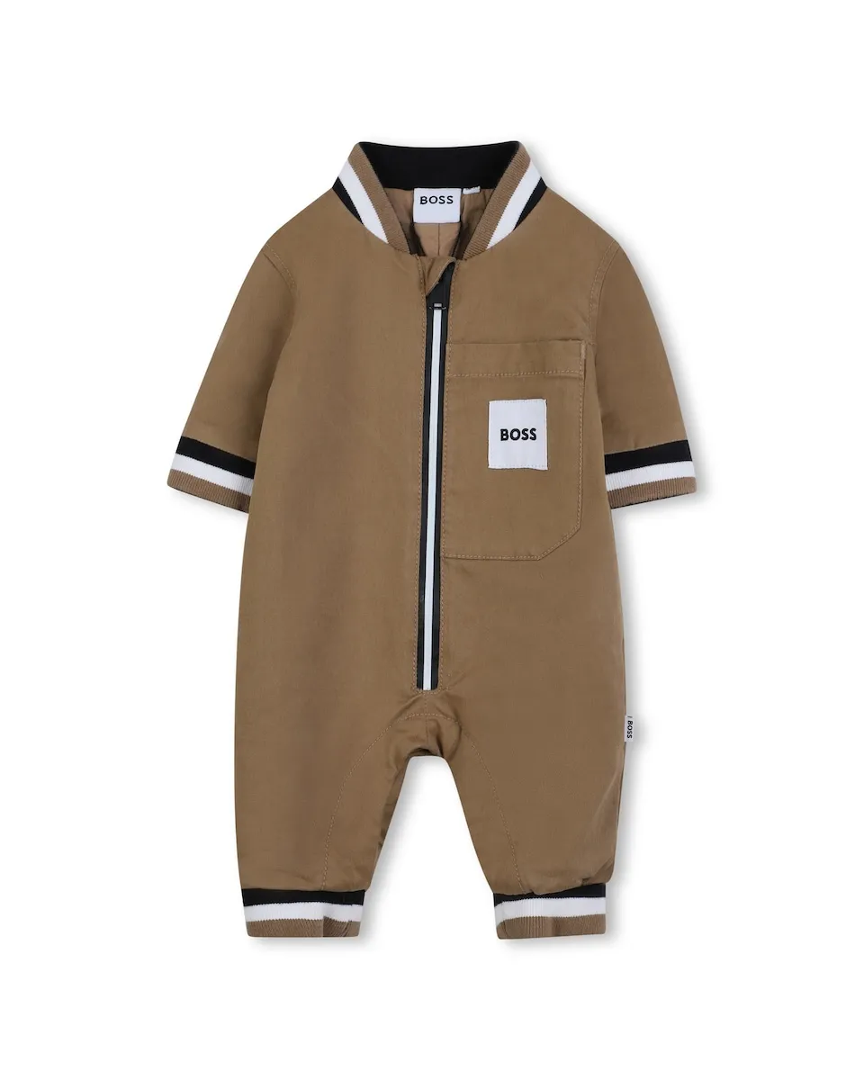 

Комбинезон для младенца коричневого цвета с молнией BOSS Kidswear